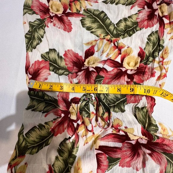 Show Me Your Mumu Pant Jumpsuit Cropped Wide Leg Size S Hawaiian Floral Vacation - Picture 6 of 10